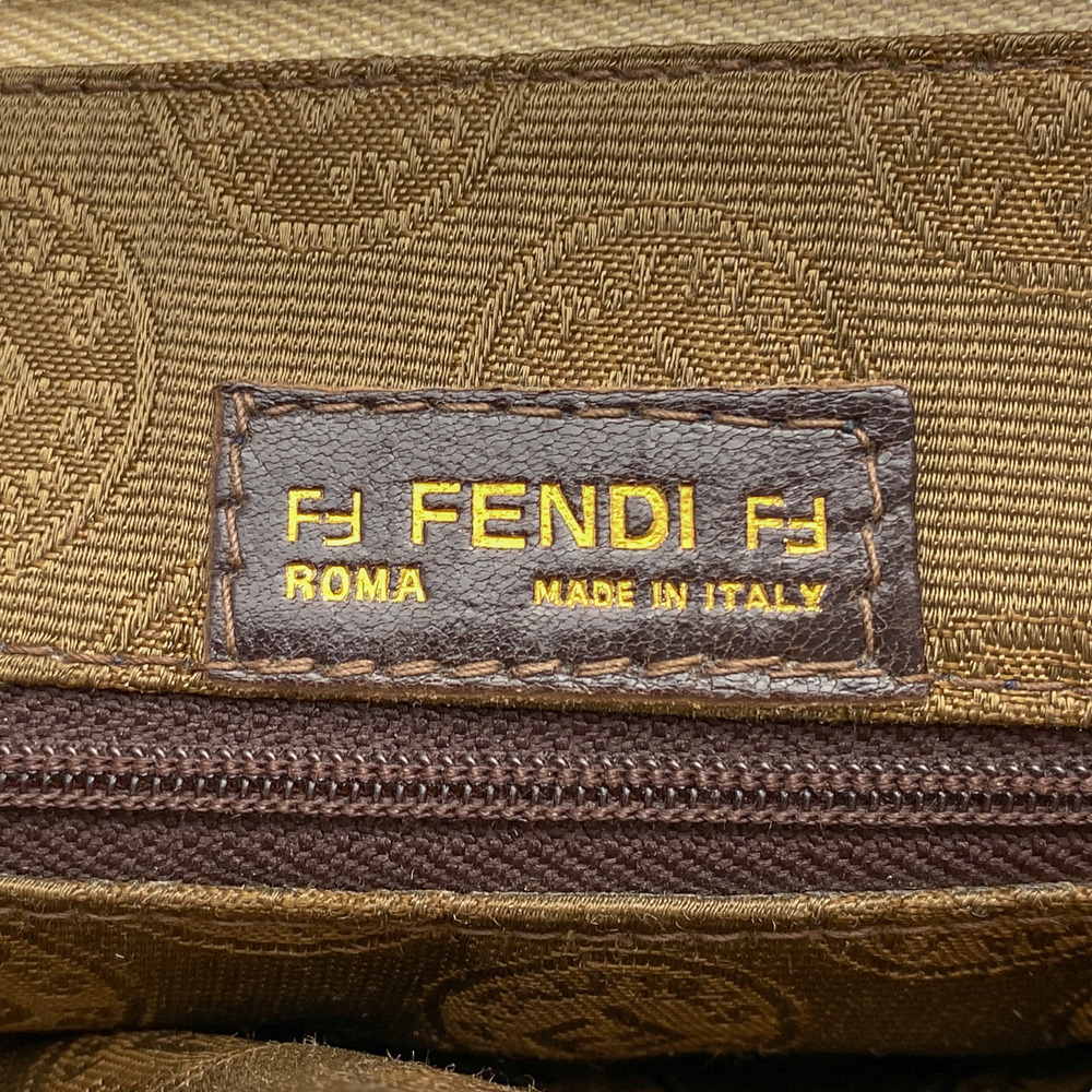 Vintage Fendi Vintage Tan Woven Leather Crossbody Bag Purse - Picture 10 of 12